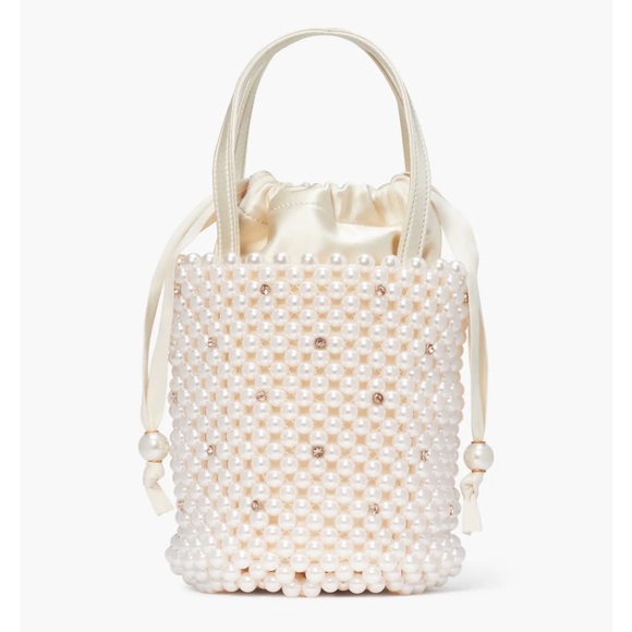 Kate Spade Purl Pearl Embellished Small Bucket Bag - Picture 1 of 12
